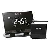 Garza Smart - Termostato Inalámbrico Wifi Inteligente para caldera y calefacción, programable, pantalla táctil, Wifi 2.4GHz, control remoto por app y por voz Alexa/Google, Color Negro