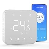 Termostato de batería de 2 Hilos. Termostato Wi-Fi programable Diariamente. Controlable de Forma remota a través de Tuya o Smart Life. Compatible con Google Assistant y Alexa.