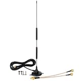 Bingfu Antena 4G LTE Externa 10dBi con Conector SMA Macho y Base Magnética, Cable 3Metros, Cable Divisor SMA para LTE Router, Hotspot, Dispositivos IoT y Puerta de Enlace Celular
