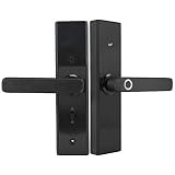 Cerradura de Puerta Huella Digital, 4 en 1 Cerradura de Puerta Inteligente de Seguridad Electrónica con Huella Digital/Tarjeta/Contraseña/Llave Desbloquea Cerradura de Puerta Antirrobo Impermeable