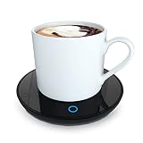 GARMEE Calentador de Taza de café eléctrico, Calentadores de café Inteligentes para Escritorio de Oficina, Calentador de Taza con 2 ajustes de Temperatura, Calentador de té, té, Leche