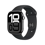 Apple Watch Series 10 [GPS+ Cellular, 46mm] - Caja de Aluminio Negro con Banda Deportiva Color Negro, M/L (Reacondicionado)