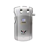 WAFU WF-018U Cerradura Electronica Invisible, Cerradura Invisible, Diseño de Sin Agujero, Método de Bloqueo de Tigre, con 4 Control Remotos, Plata