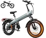 HX Q3 Bicicleta Eléctrica Urbana Adultos,Motor 115 NM, 20' Fat Bici Eléctrica, Batería 20-40Ah,Autonomía 80-120 Km,7 Velocidades, Frenos Hidráulicos