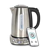 Nedis KAWK8000WIFI Hervidor Inteligente Wi-Fi - 1,7 L - Acero Inoxidable - 4 Temperaturas (70/80/90/100 °C) - Indicador Digital - Base Giratoria 360° - Plateado