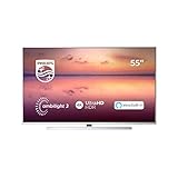 Philips 55PUS6814, Smart TV Alexa Ultra HD (Ambilight 3 Lados, HDR 10+, Dolby Vision + Atmos, 1200 PPI, Sintonizador Satélite, Peana Central Giratoria), Wireless/HDMI/USB, 55', Gris