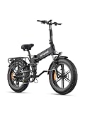 ENGWE Bicicleta eléctrica Plegable | 768Wh 16AH Durabilidad 110KM | 20' × 4.0' Fat Tire Bicicleta Eléctrica | Sensor de Par | Suspensión Completa | 8-Velocidades | Engine Pro 2.0