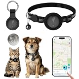 Localizador GPS Perros Compatible con Sistemas iOS y Android GPS Dog Reproducción del Historial de Rutas de 7 Días GPS para Gatos Localizador para Mascotas Resistente al Agua (IP67) - Negro Mate