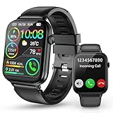 OTOZABU Reloj Inteligente Hombre con Bluetooth Llamada y Recibir Whatsapp, 1,85' Smartwatch Mujer con 113+ Modos Deportes, Monitor de Ritmo Cardíaco y Sueño Pulsera Actividad, Impermeable IP68, Negro