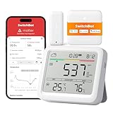 SwitchBot Detector de CO2 WiFi, medidor de CO2 con termómetro IP65, higrómetro y concentrador Mini, medidor de Calidad del Aire con Alarma de CO2, Sensor Bluetooth de CO2 con aplicación, 2 años de