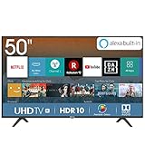 Hisense H50BE7000 - Smart TV 50' 4K Ultra HD con Alexa Integrada, 3 HDMI, 2 USB, salida óptica y de auriculares, Wifi, HDR, Dolby DTS, Procesador Quad Core, Smart TV VIDAA U 3.0 con IA
