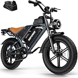 DEEPOWER QS7 Bicicleta Eléctrica, Batería Extraíble 48V 60Ah/35Ah/20Ah, Autonomía 110-250KM, Motor con Par 120N·m, Neumáticos Anchos 20'' x 4.0, 7 Velocidades, Suspensión Hidráulica Completa