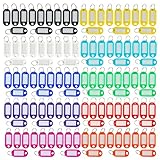 GUIDEZA® Pack de 120 Llaveros con Etiqueta de Plástico/Identificador de Llaves en 10 Variados Colores Vivos. Organizador de Llaves a Prueba de Agua y Polvo.