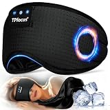 TPfocus Antifaz para Dormir Auriculares Bluetooth Diadema, Antifaces para Dormir Verano de Lado Antifaz Seda para Oficina, Viajes Aéreos, ASMR,Gadgets Tecnológicos Geniales, (Negro)