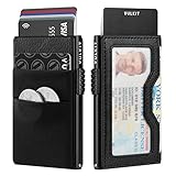 VULKIT Tarjetero de Crédito con Bolsillos EDC y Ventana de Identificación RFID Que Bloquea la Cartera de la Tarjeta Emergente Cartera Delgada de Metal